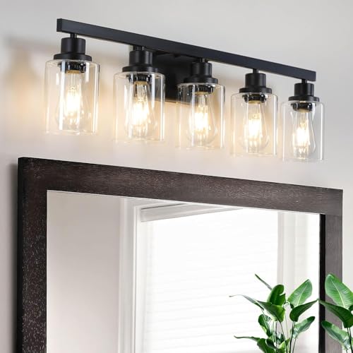 5 Light Black Bathroom Vanity Light