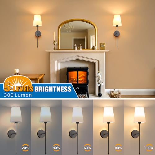 25.4 inch Battery Operated Wall Sconce Set of 2 (2 Count)
