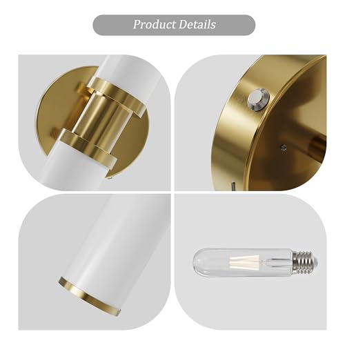 Gold Wireless Battery Operated Wall Sconces with Remote Control