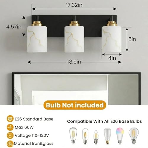 3 Light Bathroom Light Fixture