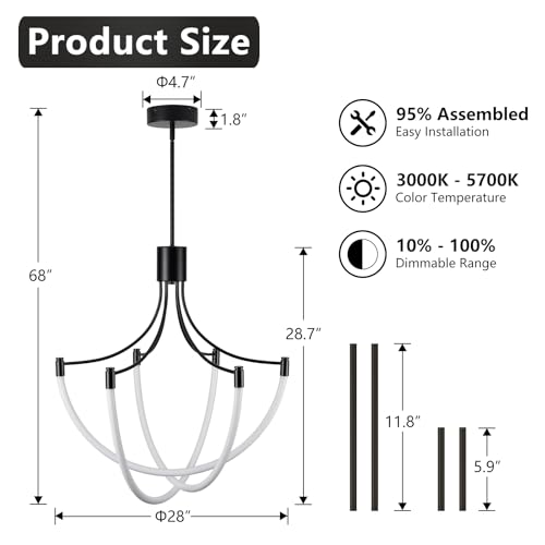 Modern Black Chandelier Light Fixtures