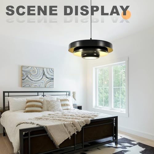 Mid Century Black Pendant Light Large Adjustable Hanging Lamp