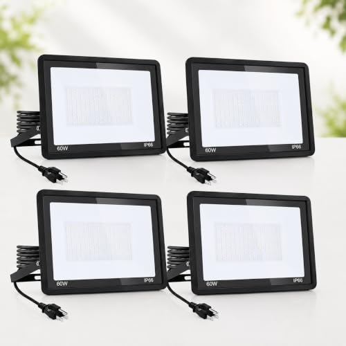60W 4 Pack LED Flood Lights Outdoor (4 Count)
