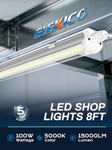Super Bright 100W 5000K 15000LM 8FT Led Shop Lights 10 (10 Count)