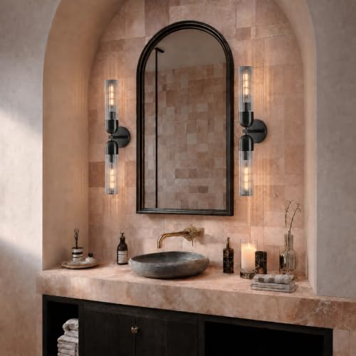 Bathroom Sconce 24in Strip Glass Sconce Hardwired (2 Count)