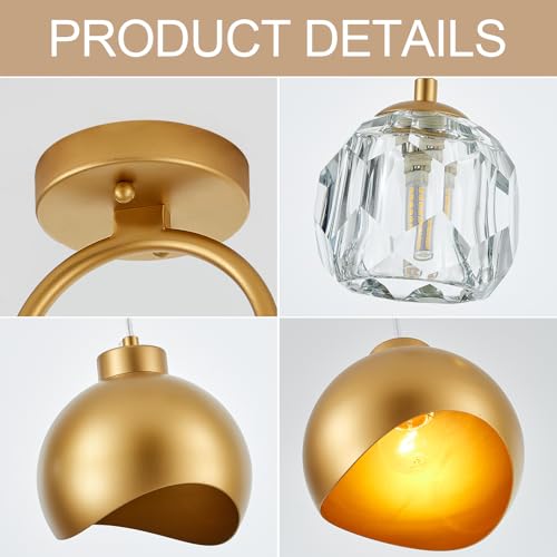 2 Light Modern Pendant Light with Crystal Accent