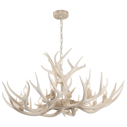 Eldora 8 Light Resin Antler Chandelier 36"