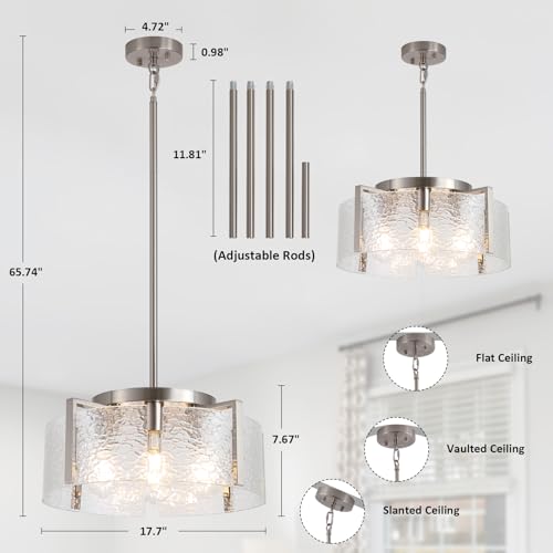 Nickel Chandelier for Dining Room Light Fixture