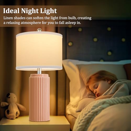 23.5’’ Orange Table Lamps for Bedroom Set of 2 (2 Count)