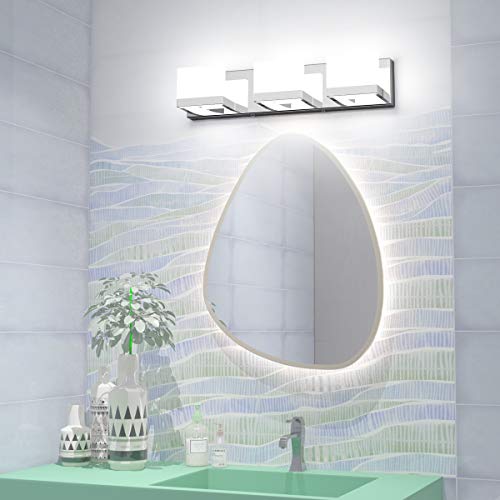 Modern 3 Lights LED Vanity Light for Bathroom Up and Down Chrome Bathroom Wall Light Fixtures Over Mirror