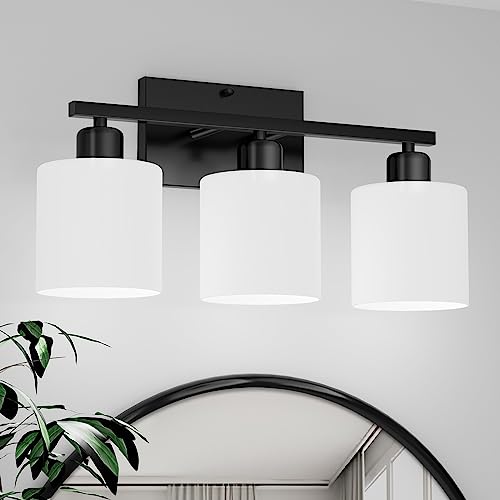 Black Bathroom Light Fixtures Over Mirror 18 Inches