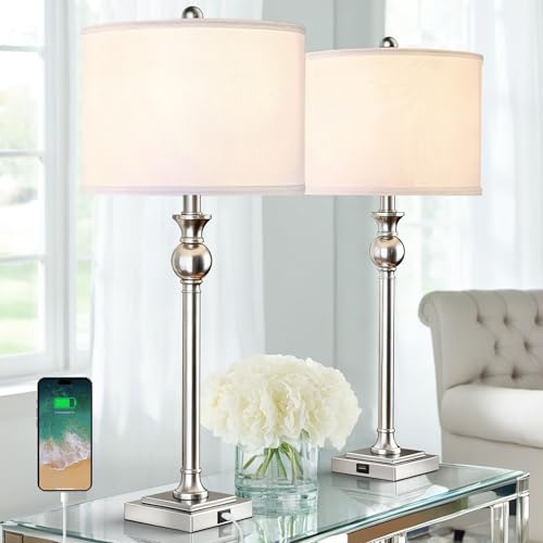28" Modern Table Lamps Set of 2 for Living Room (2 Count)