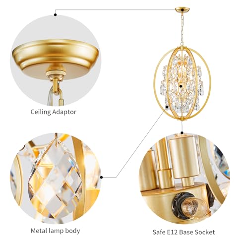 Globe Crystal Chandelier Raindrop Pendant Flushmount Ceiling Light Modern Lighting Fixture for Bedroom Hallway Bar Kitchen Bathroom