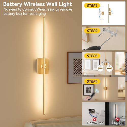 Battery Operated Wall Sconces Set of 2 (2 Count)