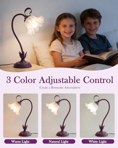 Flower Table Lamp Cute Desk Lamp for Bedroom Home Decor
