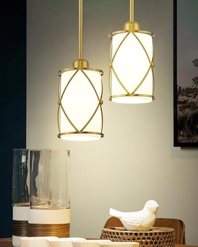 Brushed Gold Pendant Lights Kitchen Island (2 Count)