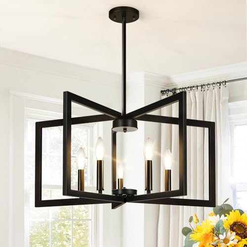 6 Light Modern Black Chandelier