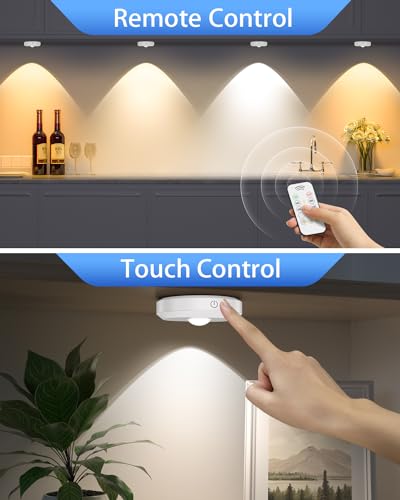 Rechargeable Puck Lights with Remote Control (6 Count)