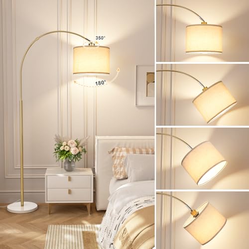 Dimmable Arc Floor Lamp with Remote