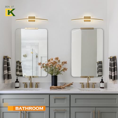 Modern LED Wall Sconce Gold Light Fixtures Over Mirror Modern Bath Wall Lighting for Bathroom