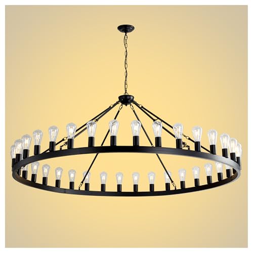 Black Wagon Wheel Chandelier