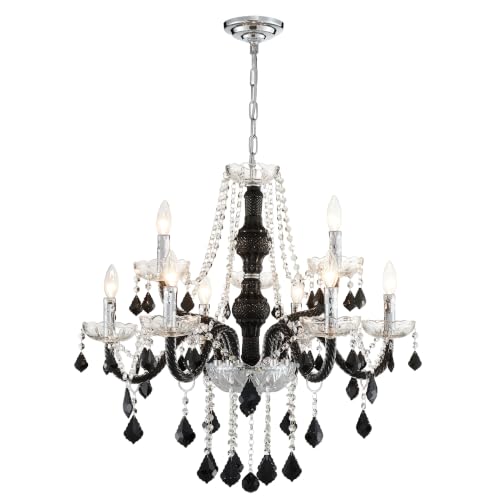 Saint Mossi Black and Clear Crystal Chandelier