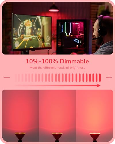 Dimmable Halloween Red PAR38 Flood LED Light Bulbs (4 Count)