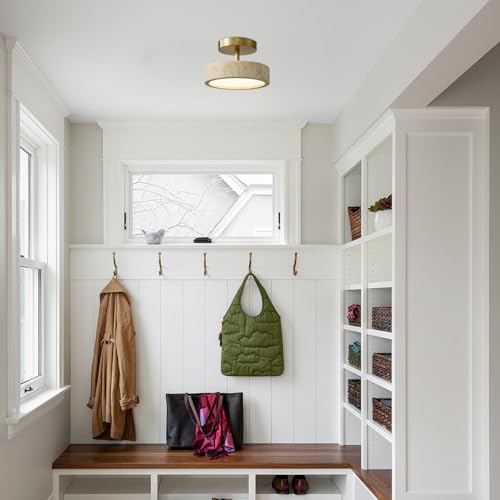 8Inch Travertine Flush Mount Ceiling Light