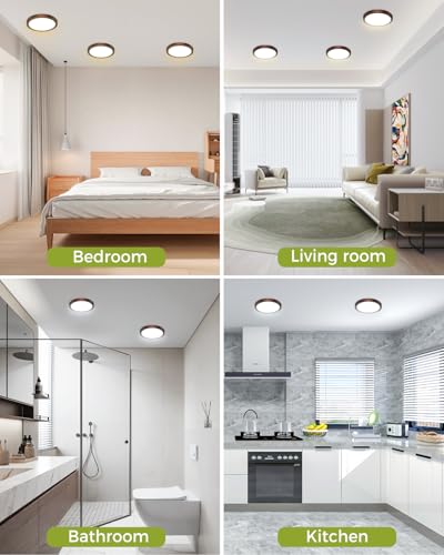 1Pack Dimmable Flush Mount Ceiling Light Fixture Oil Rubbed Bronze