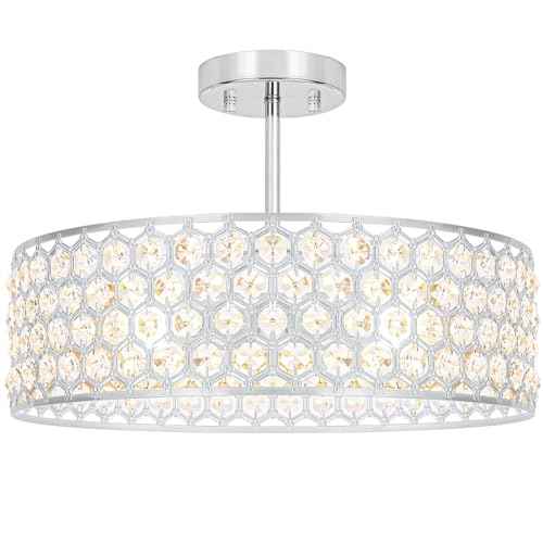 Chrome Crystal Ceiling Light Fixture