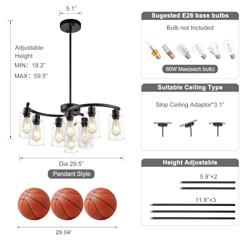 9 Light Modern Farmhouse Chandelier (9 Count)
