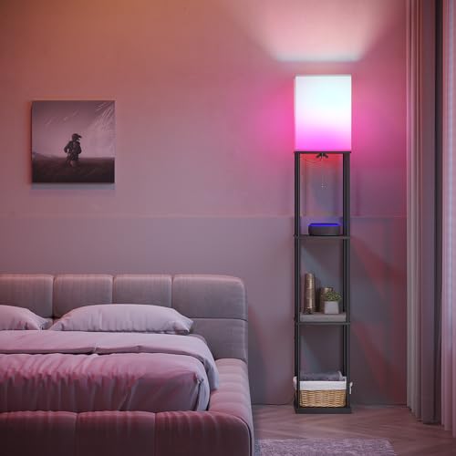 Floor Lamp with Shelves