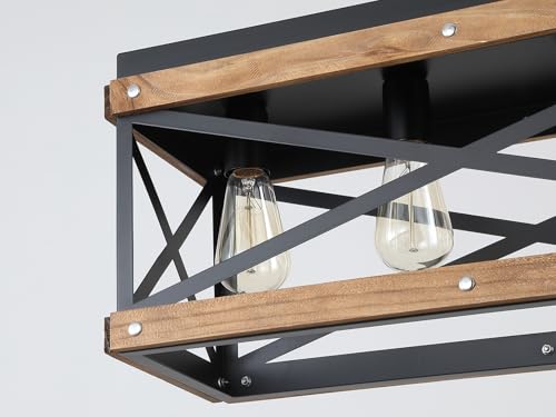 Rustic Farmhouse Wood Kitchen Island Lighting