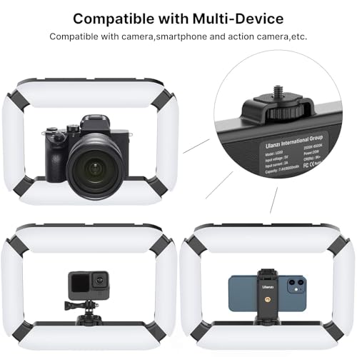 U200 Phone Video Rig with Light & 3 Cold Shoes for Video Recording