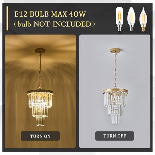 12" Modern Crystal Chandeliers (3 Count)