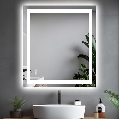 36"X32" LED Bathroom Mirror with Lights
