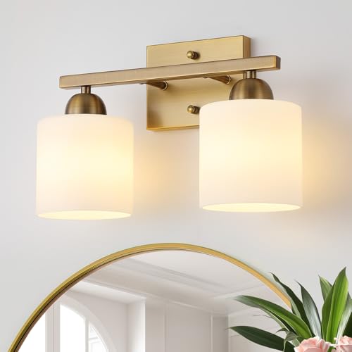 Milk Glass Vanity Lights for Bathroom