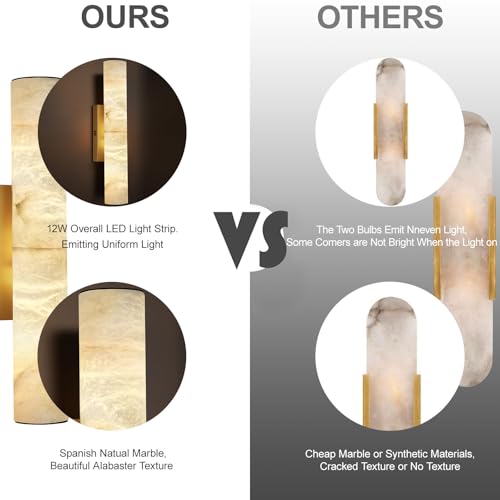 20" Alabaster Wall Sconce Hardwired