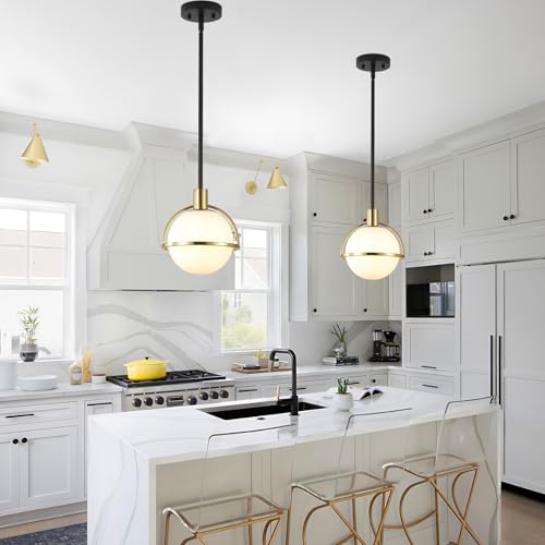 2 Pack Modern Mid Century Globe Pendant Lights