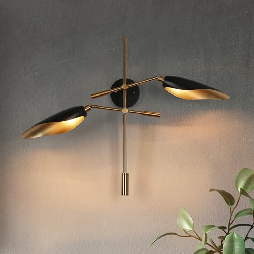 Modern Black and Gold Wall Sconce