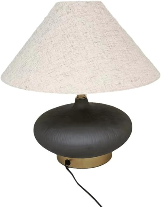 Japanese Wabi-sabi Style Ceramic Desk Light Simple Retro Bedroom Bedside Desk Lamp For Tea House Living Room Counter Background Wall Table Lamp Hotel Guest Room B&B Attic Decoration Lighting Fixture