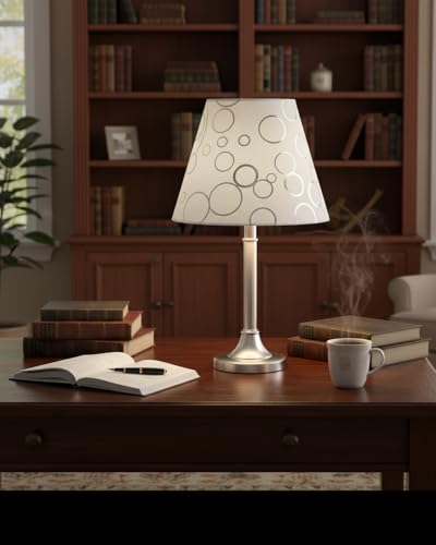 58901A Empire Uno Lamp Shade in White with Circle Pattern