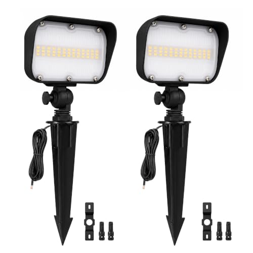 Low Voltage Flood Lights Outdoor (20W Warm White (3000K) / 2 Pack(Wiring Required))