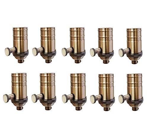 Vintage Turn Knob Dimmer Lamp Socket for Incandescent LED Bulbs (10 Count)