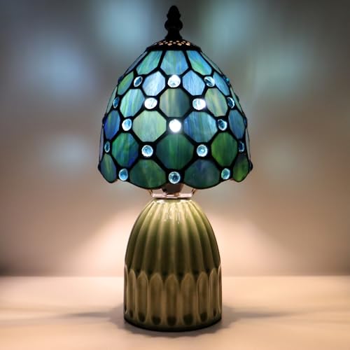 Tiffany Stained Glass Mushroom Table Lamp 12.5 Inch