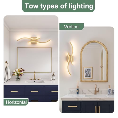 Gold Modern Wall Sconce Set of Two