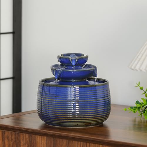 Outdoor and Indoor Water Feature Fountain Waterfall Tabletop Desktop mini Ceramic Garden Fountain