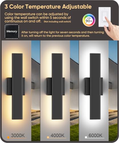 15.7" LED Outdoor Wall Sconce (2 Count)