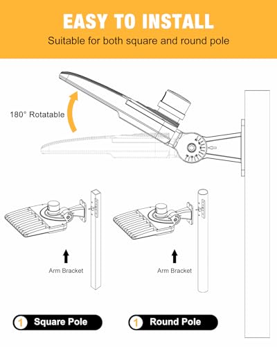 LED Parking Lot Light 150W 21000LM 5000K (3 Count)