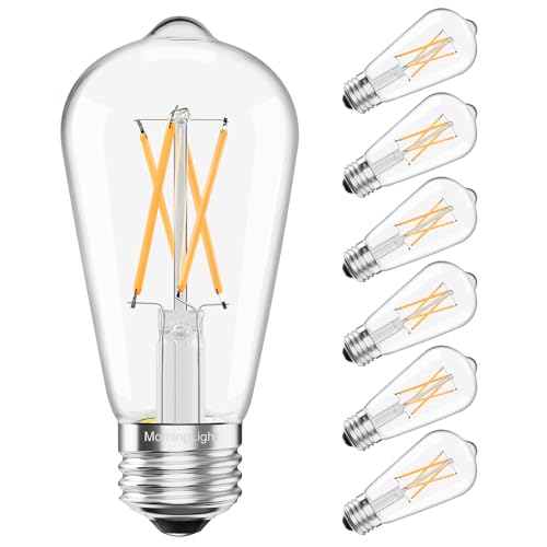6 Pack Dimmable Vintage LED Edison Bulbs 60 Watt (6 Count)
